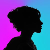 Minimalist profile silhouette icon
